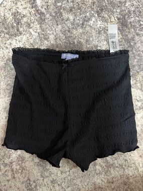 Florence Black High-Waist Smocked Shorts